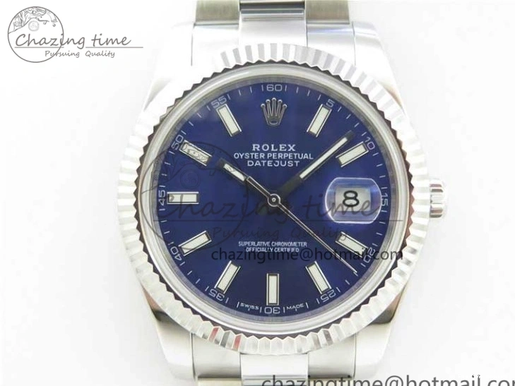 0111 DateJust 126334 SS Noob 1:1 904L Best Edition Blue Dial Stick Markers on Oyster Bracelet A Youthful 3169